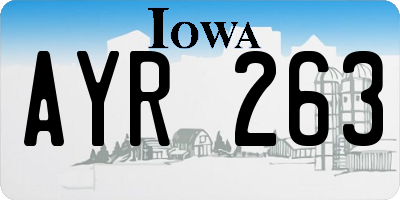 IA license plate AYR263