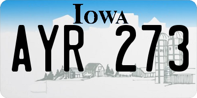 IA license plate AYR273