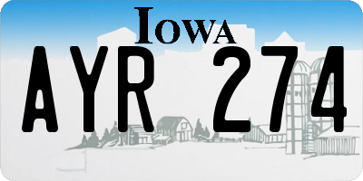 IA license plate AYR274