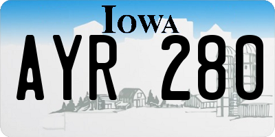 IA license plate AYR280