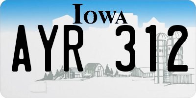 IA license plate AYR312