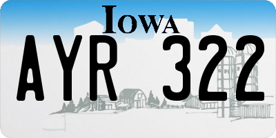 IA license plate AYR322