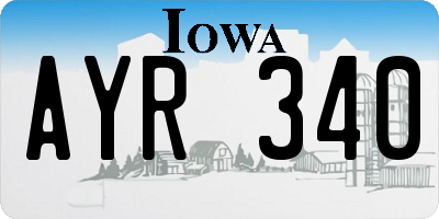 IA license plate AYR340
