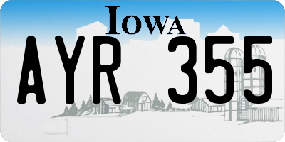 IA license plate AYR355