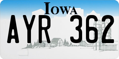 IA license plate AYR362