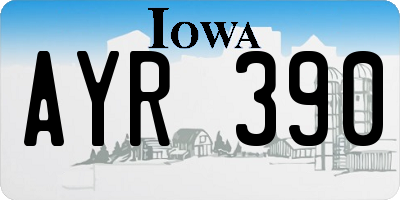 IA license plate AYR390
