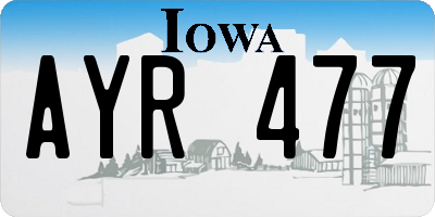 IA license plate AYR477
