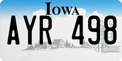 IA license plate AYR498