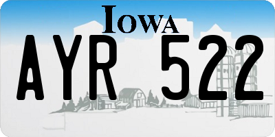 IA license plate AYR522