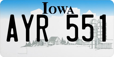 IA license plate AYR551