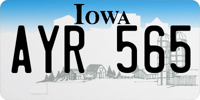 IA license plate AYR565