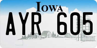 IA license plate AYR605