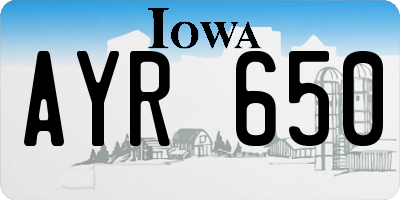 IA license plate AYR650