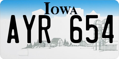IA license plate AYR654