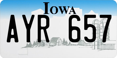 IA license plate AYR657