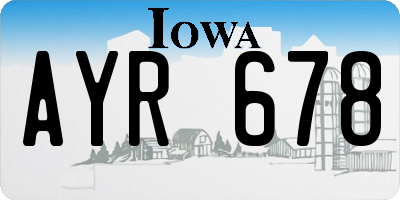 IA license plate AYR678