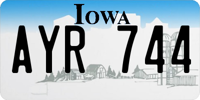 IA license plate AYR744