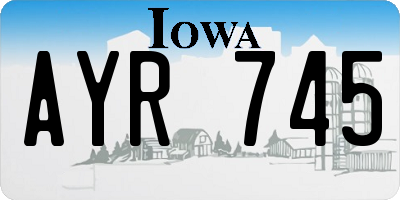 IA license plate AYR745