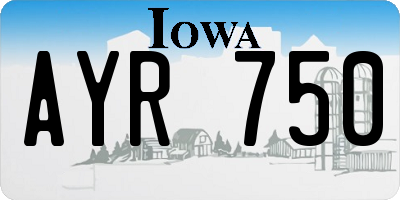 IA license plate AYR750