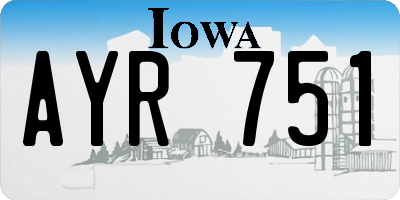 IA license plate AYR751