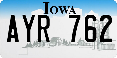 IA license plate AYR762
