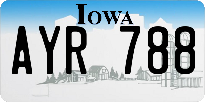 IA license plate AYR788