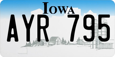 IA license plate AYR795