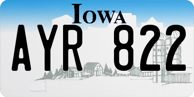 IA license plate AYR822