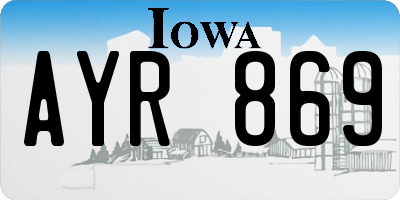 IA license plate AYR869