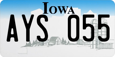 IA license plate AYS055
