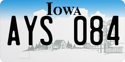 IA license plate AYS084
