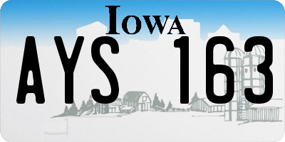 IA license plate AYS163