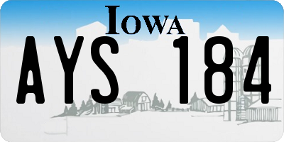 IA license plate AYS184