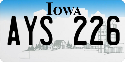 IA license plate AYS226