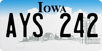 IA license plate AYS242