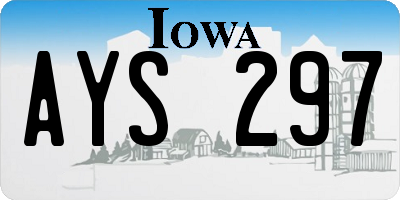 IA license plate AYS297