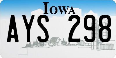 IA license plate AYS298