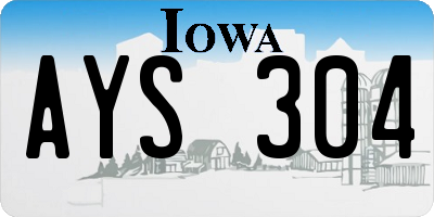 IA license plate AYS304