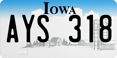 IA license plate AYS318