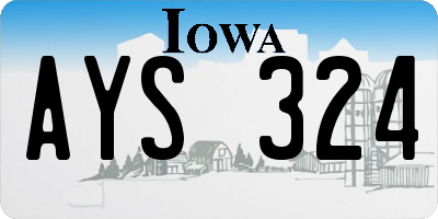 IA license plate AYS324