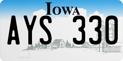 IA license plate AYS330