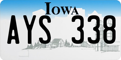 IA license plate AYS338