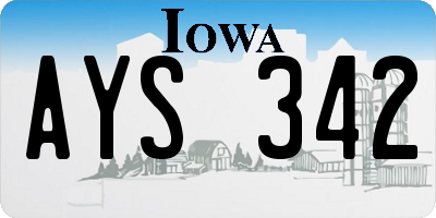 IA license plate AYS342