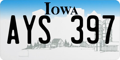 IA license plate AYS397