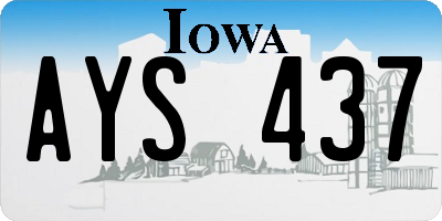 IA license plate AYS437