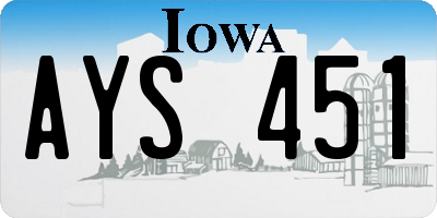 IA license plate AYS451