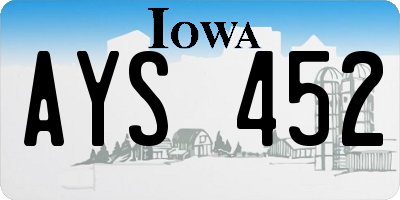 IA license plate AYS452
