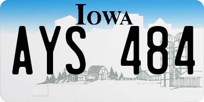 IA license plate AYS484