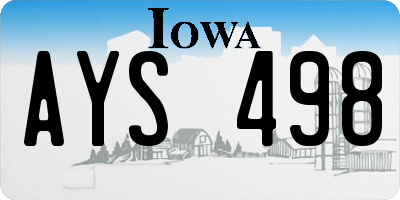 IA license plate AYS498