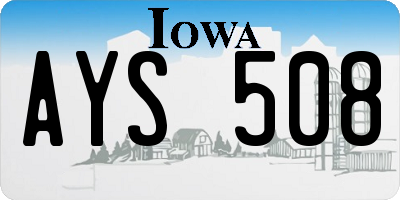IA license plate AYS508